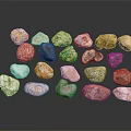 Natural Stone Materials With Various Colors And Different Textures Collection Samples 3d model