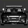 Modern Black White Police Car Featuring Roof Lights And Reflective Finish