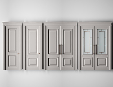 American double door 3d model