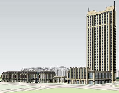 New classical high-rise office building 3d model