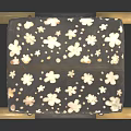 Decorative Stool With Floral Pattern Upholstered Seat And Wooden Crossed Support Legs