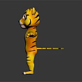 Cute Cartoon Tiger Character With Big Eyes Yellow Body Black Stripes And Open Arms
