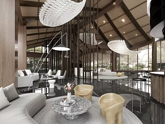Modern negotiation area Sales office Sales center Rest area Club center 3d model