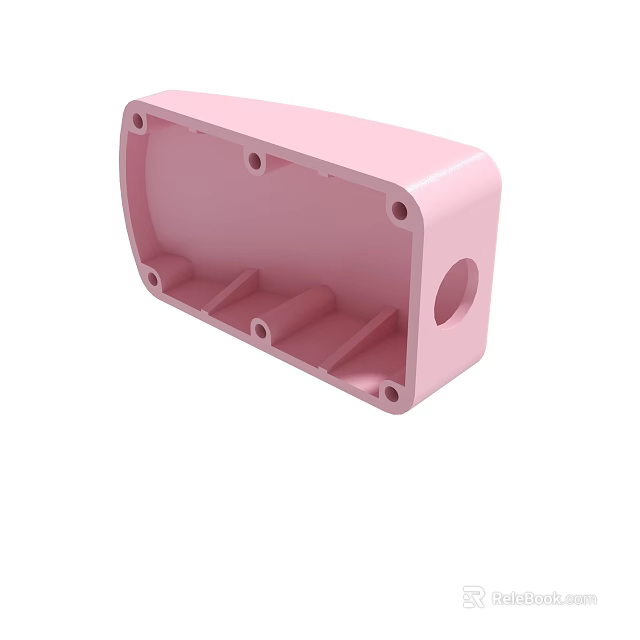 Pink Plastic Case With Holes And Internal Structural Design Features 3d model 