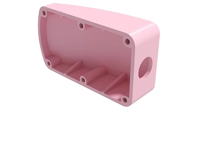 Pink Plastic Case With Holes And Internal Structural Design Features 3d model