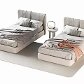 Modern single bedside table 3d model