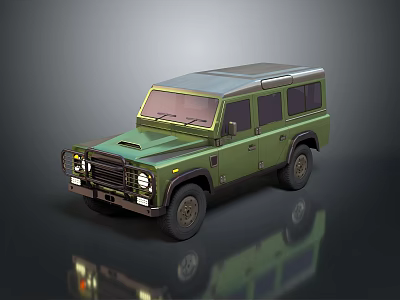 Green Military Off Road Vehicle With Rugged Exterior And Durable Design 3d model