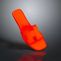 Bright Orange Slippers With Cross Straps For Casual Daily Wear