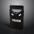 Black Tactical Police Shield Featuring Policia Marking For Law Enforcement