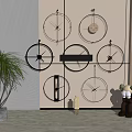 Modern clock wall clock wall decoration 3d model