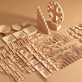 Nordic Children's Building Blocks Toys Modern Solid Wood Building Blocks Toys Lego Building Blocks Solid Wood Building Blocks Children's Toys Building Blocks Decoration 3d model