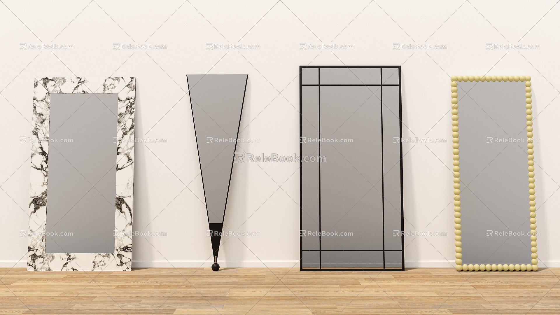 Modern Mirror Floor-Standing Dressing Full-length Mirror 3d model