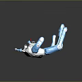 Futuristic Blue Mechanical Hand With Polygonal Fingers And Detailed Base Structure