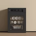 Modern Kitchen Dishwasher Appliance With Interior Racks And Plates Bowls