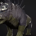 Colorful Triceratops Creature Models With Horns Spiked Backs And Vibrant Colors