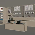 Tea Cabinet Display Cabinet Display Booth Tea Set Tea Ornaments 3d model