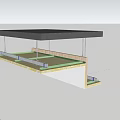 Suspended Ceiling Construction Structure With Support System And Insulation Layer 3d model