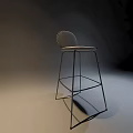 Modern Bar Stool With Metal Frame Comfortable Upholstered Seat And Backrest