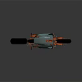 MINIMAL Teal Motorcycle With Orange Wheels And Modern Futuristic Design