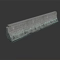 Long Rectangular Concrete Construction Component With Holes And Base Protrusions