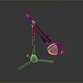 Professional Computer Microphone With Adjustable Stand And Green Mesh Design