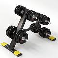 Fitness Dumbbell Rack With Multiple Weights Black Frame And Yellow Base For Home Gym Equipment