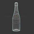 Elegant Green Champagne Bottle With Golden Cap And Brut Vintage Label