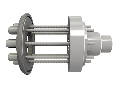 Sturdy Metal Hardware Tool With Hex Bolts And Shaft Sleeve Structure 3d model