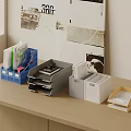 Practical Office Folders Storage On Desk With File Holders Drawer Boxes And Organizers 3d model