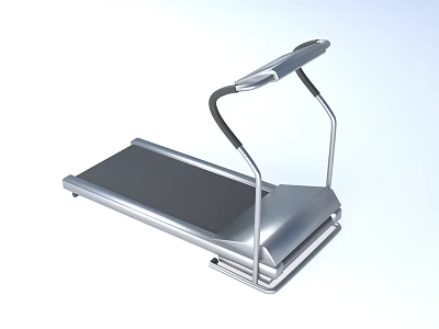 Modern Fitness Treadmill With Metal Frame Black Running Belt And Ergonomic Handrail 3d model