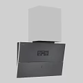 Modern Grey Kitchen Range Hood With Digital Display And Control Panel 3d model