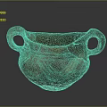 Ancient Textured Pottery Jar With Two Handles And Brown Orange Tones