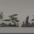 Japanese Karesansui Dry Landscape Garden With Rocks Pine Trees Bamboo And Lanterns