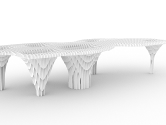 Alien landscape pavilion 3d model