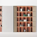 Interior Design Modern Decorative Cabinet With Layered Shelves Illuminated Compartments And Decor Items