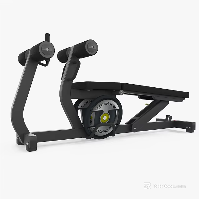 Black Fitness Training Equipment with Adjustable Roller and Comfortable Pad for Core Strength Workout at Home 3d model 