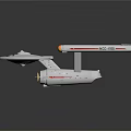 Detailed Starship Model NCC 1701 With White Hull And Yellow Engine Parts