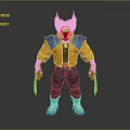 Wolverine Inspired 3D Character Model With Yellow Jacket Blue Shoulders Black Hair And Claws