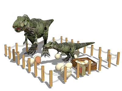 Modern dinosaur children's play equipment model