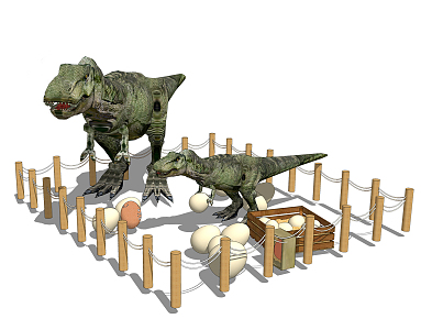 Modern dinosaur children's play equipment 3d model