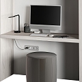 Modern Desk and Chair Integrated Desk and Chair 3d model