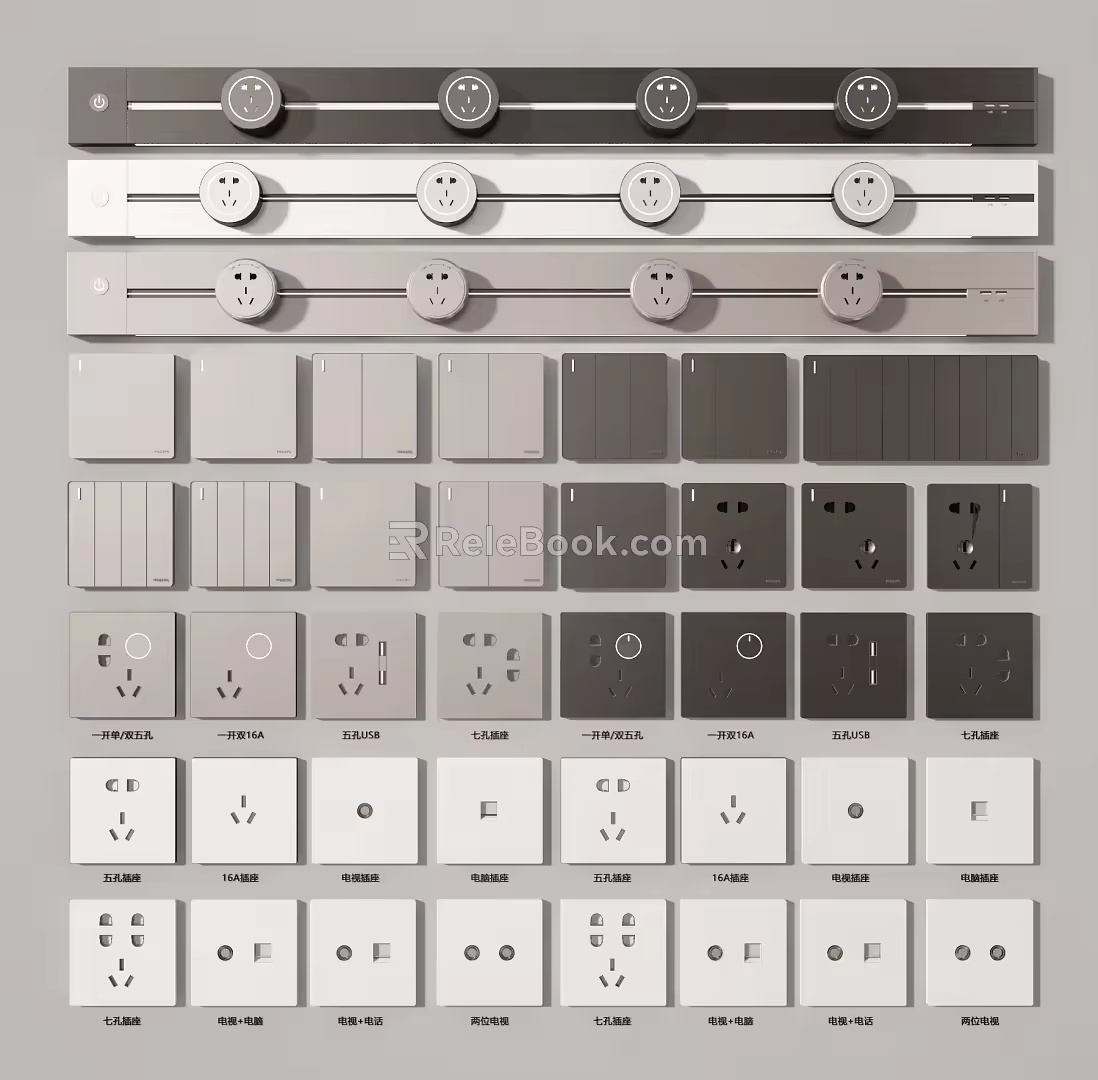 Modern socket outlet switch 3d model