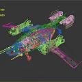 3D Sci Fi Mechanical Vehicle With Multiple Wings Weapon System And Wheels