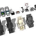 Modern Massage Chair With Black Beige Leather Ergonomic Design And Control Panel Wheels