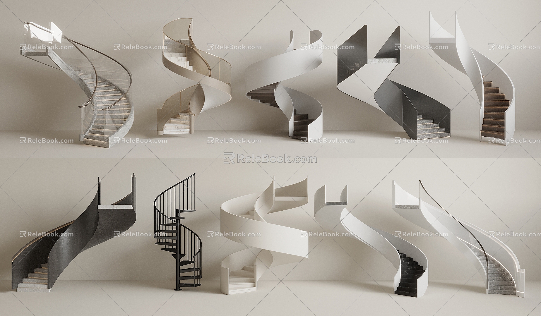 spiral staircase arc staircase model