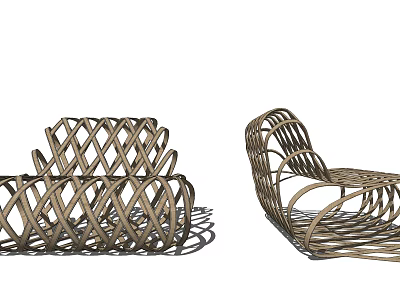Comfortable Woven Rattan Outdoor Chair With Leisure Design And Garden Patio Use 3d model