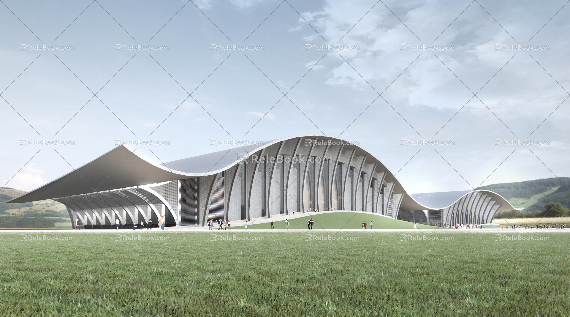 Modern Exhibition Hall Curved Surface Exhibition Center Exhibition Hall Museum 3d model