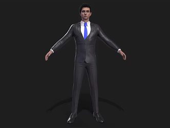 Modern Character Men Suit Dress Character Business Male Handsome 3d model