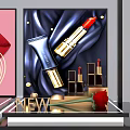 Professional Perfume Cosmetics Display Stand Featuring Red Lips And Lipstick Design 3d model