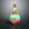 Vibrant Sculpture Carving With Vase Shape Face Design And Top Ornament